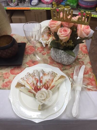 דוגמה לסידור מפיות לחג השבועות